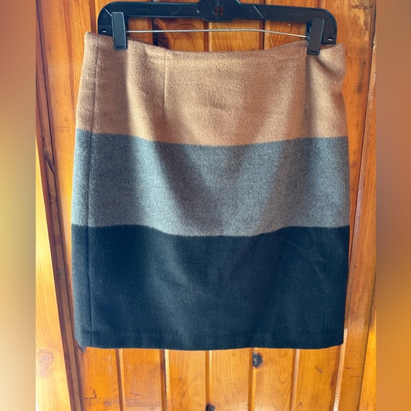 Amanda + Chelsea Women’s Colorblock Wool Blend Skirt Brown/Gray/Black Size‎ 10 - Picture 1 of 4